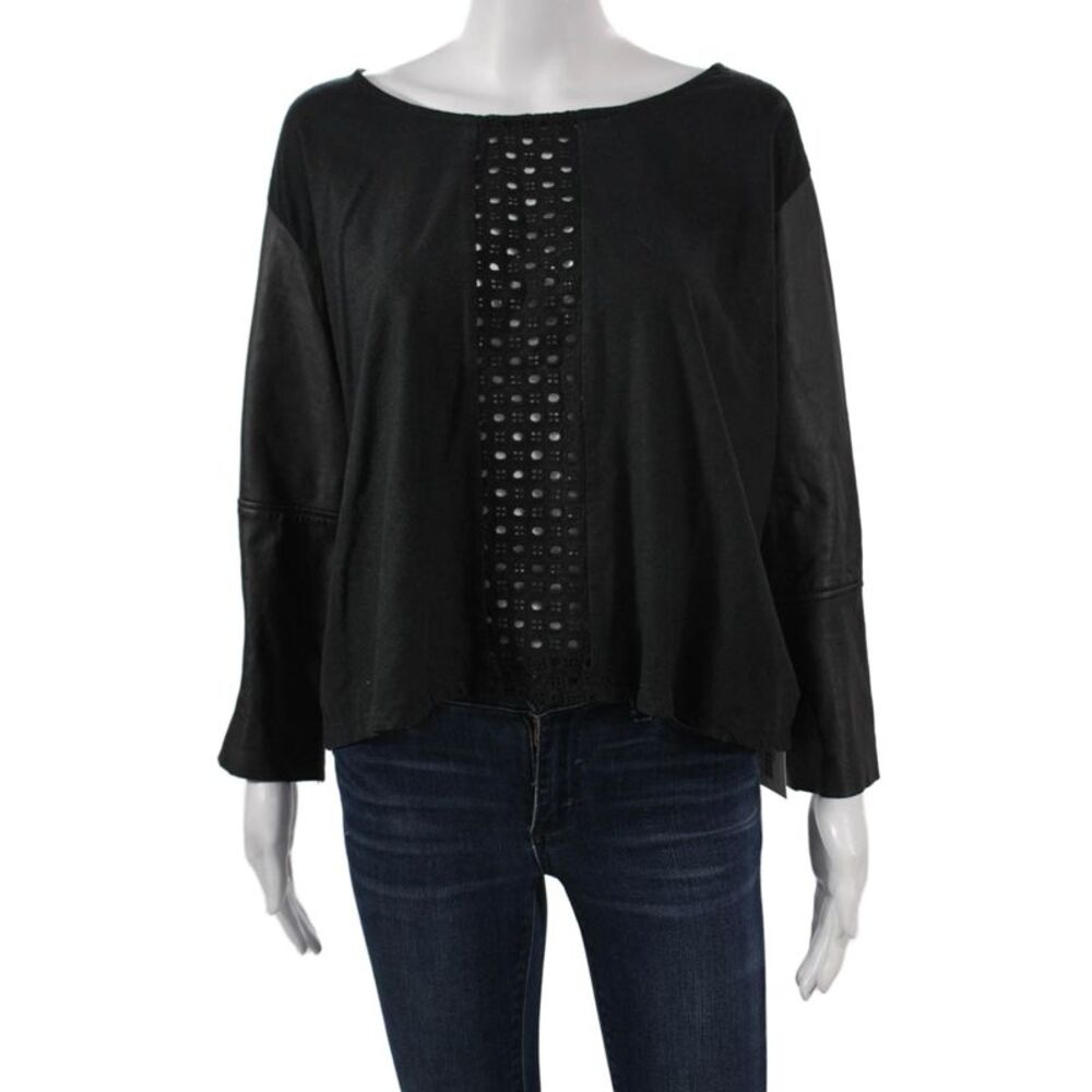 Artists And Revolutionaries Women Black Cotton Long Sleeve Top Crew Size S